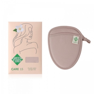 Green Fiber Care 15, Варежка-спонж двусторонняя бежевая